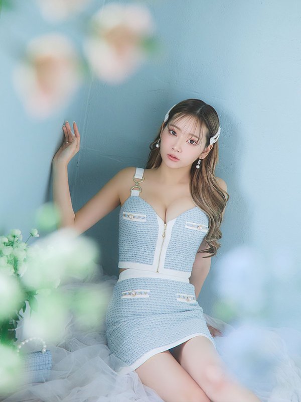 画像17: 【送料無料！】セットアップツイード/キャミソール/ノースリーブ/パール/ビジュー/チェーン/ジップアップ/谷間見せ/背中見せ/ミニドレス/キャバドレス/【XS-Mサイズ/2カラー】[OF03] 【YN】dzw (17)