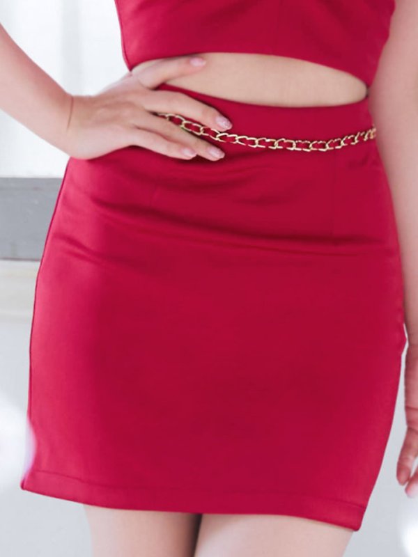 画像9: セットアップキャミソール/ジップアップ/チェーン/谷間見せ/背中見せ/ミニドレス/キャバドレス【XS-Mサイズ/5カラー】[OF03-U] 【YN】dzy (9)