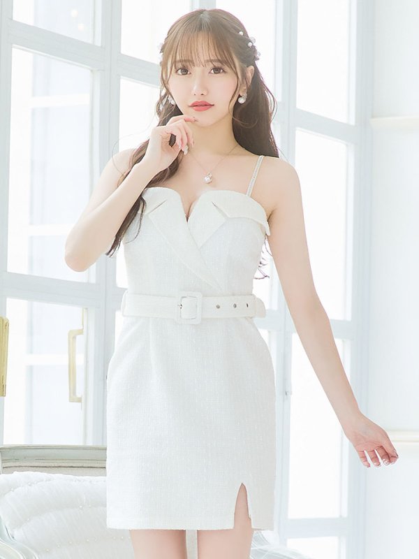 画像3: ウエストベルトビジューキャミソールミニドレス/キャバドレス【XS-Mサイズ/1カラー】[OF03] 【YN】dzj (3)