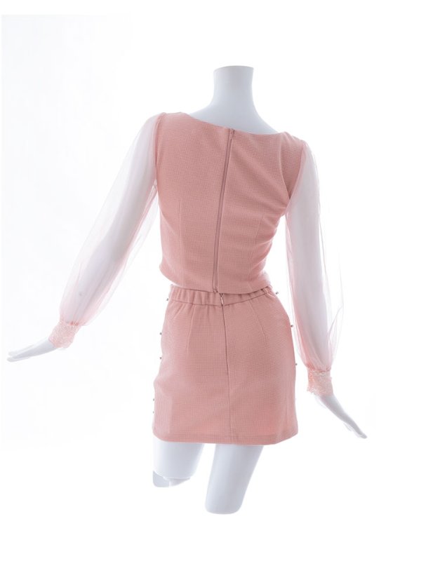 画像27: 【送料無料！】フロントジップセットアップミニドレス/2ピース/チュール袖/谷間見せ/ミニドレス/キャバドレス【XS-Lサイズ/3カラー】[OF03-X] 【YN】dzw【一部予約商品/11月中旬発送予定】 (27)