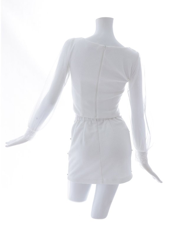 画像27: 【送料無料！】フロントジップセットアップミニドレス/2ピース/チュール袖/谷間見せ/ミニドレス/キャバドレス【XS-Lサイズ/3カラー】[OF03-X] 【YN】dzw【一部予約商品/11月中旬発送予定】 (27)