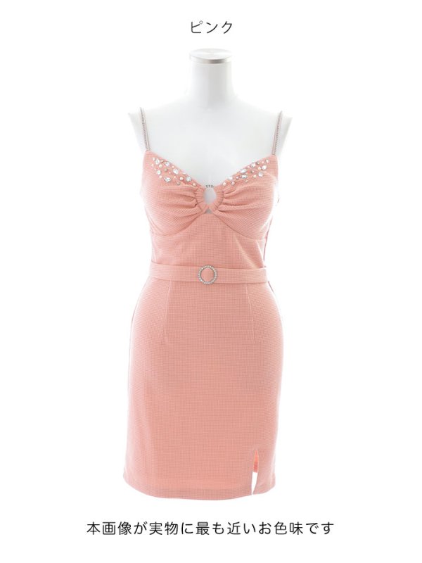 画像11: キャミソールドレス/ワッフル生地/スリット/ベルト/谷間見せ/キャバドレス/ミニドレス【XS-Mサイズ/1カラー】[OF03] 【YN】dzy (11)