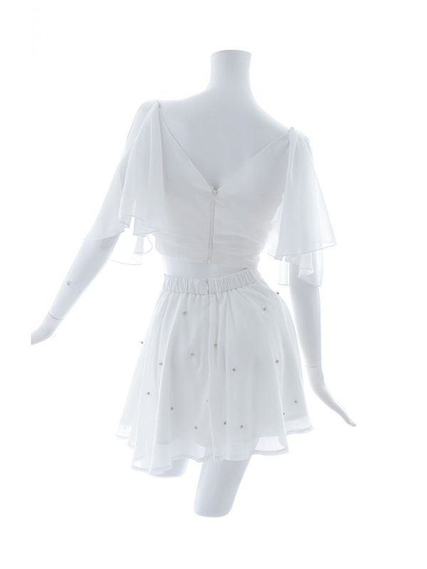 画像28: シフォンセットアップドレス/谷間見せ/背中見せ/キャミソール/キャバドレス/ミニドレス【XS-Mサイズ/2カラー】[OF03-U] 【YN】dzj (28)