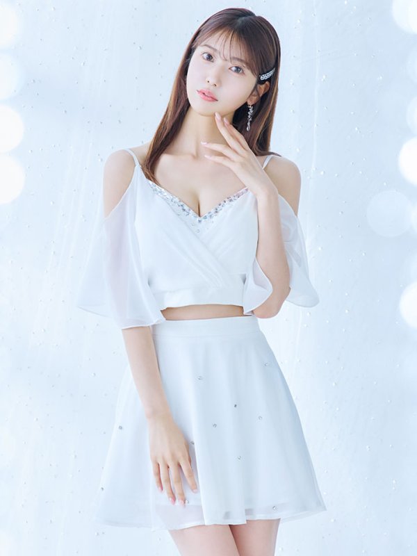 画像17: シフォンセットアップドレス/谷間見せ/背中見せ/キャミソール/キャバドレス/ミニドレス【XS-Mサイズ/2カラー】[OF03-U] 【YN】dzj (17)