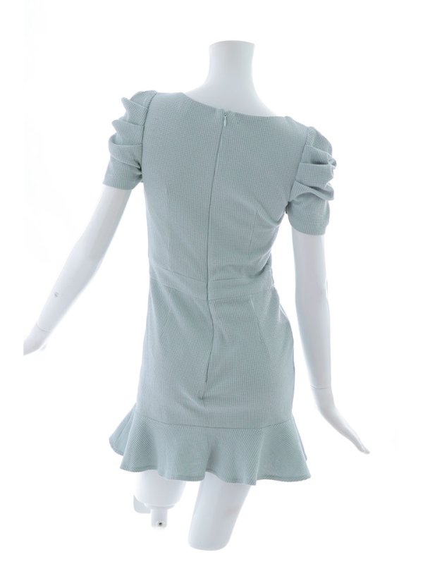 画像12: ワッフルフリルスカートドレス/パフスリーブ/ウエストボタン/谷間見せ/背中隠し/ミニドレス/キャバドレス[OF03] 【YN】dzw (12)