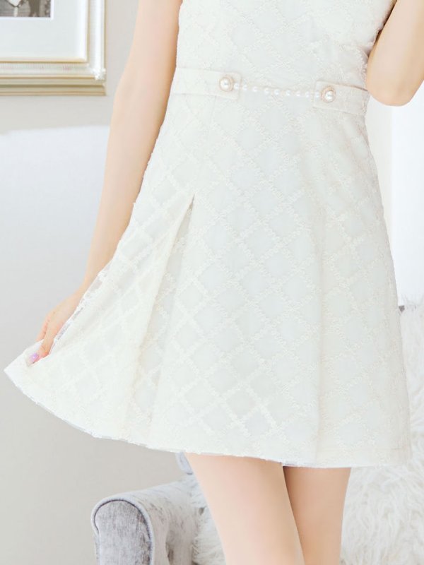 画像5: 【ウィンターセール！】SALE!ビジューキャミソールワンピースドレス/刺繍レース/プリーツ/谷間見せ/背中見せ/ミニドレス/キャバドレス【XS-Mサイズ/1カラー】[OF03] 【YN】dzc (5)