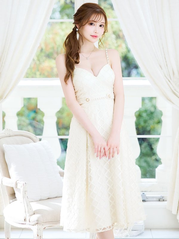 画像5: 【送料無料！】【sifeel/シフィール】ビジューキャミソールワンピースドレス/刺繍レース/プリーツ/谷間見せ/背中見せ/ミディアムドレス/キャバドレス【S-Mサイズ/3カラー】[OF03-X] 【YN】dzc (5)