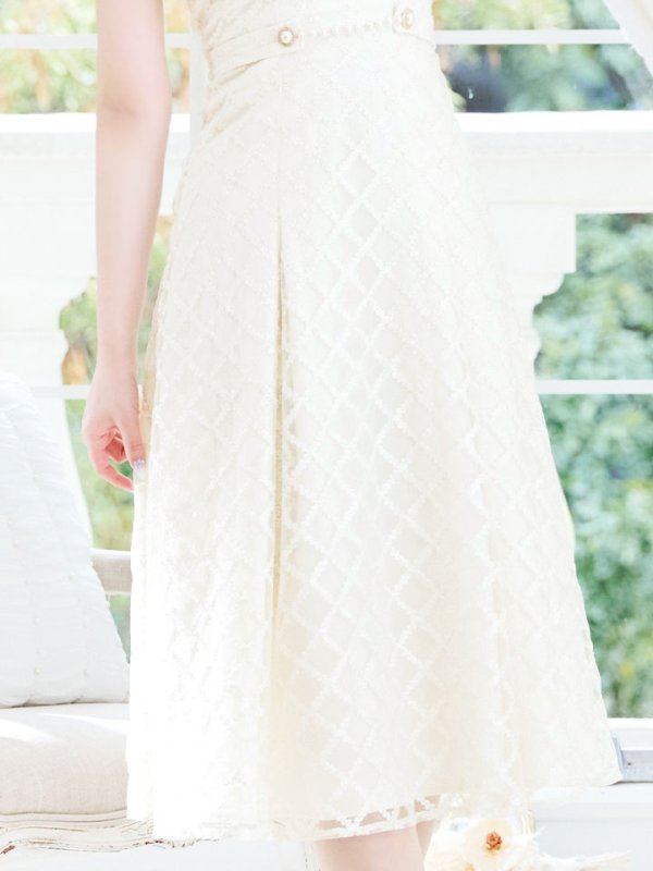 画像7: 【送料無料！】【sifeel/シフィール】ビジューキャミソールワンピースドレス/刺繍レース/プリーツ/谷間見せ/背中見せ/ミディアムドレス/キャバドレス【S-Mサイズ/3カラー】[OF03-X] 【YN】dzc (7)