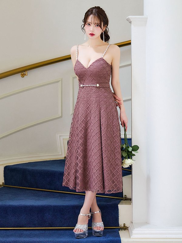 画像21: 【送料無料！】【sifeel/シフィール】ビジューキャミソールワンピースドレス/刺繍レース/プリーツ/谷間見せ/背中見せ/ミディアムドレス/キャバドレス【S-Mサイズ/3カラー】[OF03-X] 【YN】dzc (21)