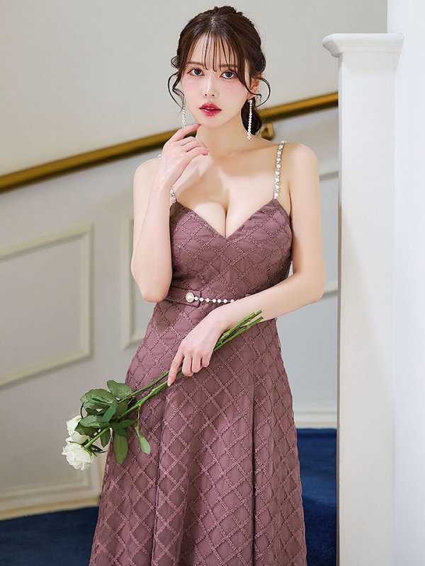 画像22: 【送料無料！】【sifeel/シフィール】ビジューキャミソールワンピースドレス/刺繍レース/プリーツ/谷間見せ/背中見せ/ミディアムドレス/キャバドレス【S-Mサイズ/3カラー】[OF03-X] 【YN】dzc (22)