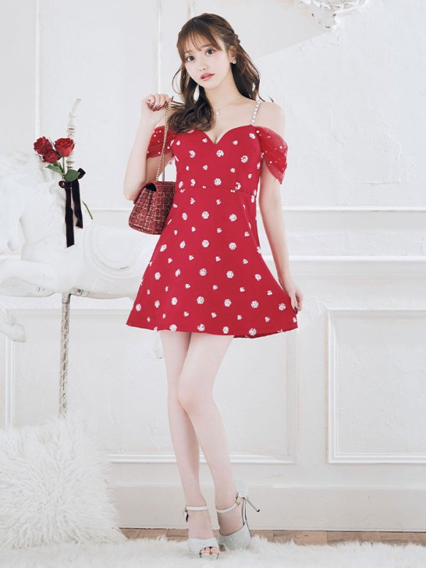 画像4: 【送料無料!】新色登場！オフショルワンピースドレス/パール/スパンコール/谷間見せ/背中見せ/Aライン/ミニドレス /キャバドレス【XS-Lサイズ/3カラー】[OF03-X] 【YN】dzc (4)