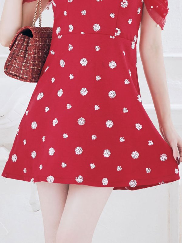 画像7: 【送料無料!】新色登場！オフショルワンピースドレス/パール/スパンコール/谷間見せ/背中見せ/Aライン/ミニドレス /キャバドレス【XS-Lサイズ/3カラー】[OF03-X] 【YN】dzc (7)