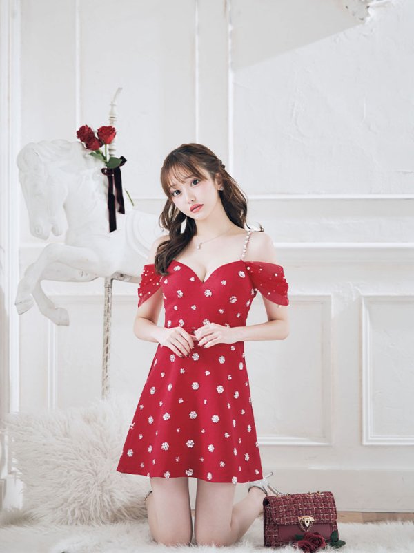 画像11: 【送料無料!】新色登場！オフショルワンピースドレス/パール/スパンコール/谷間見せ/背中見せ/Aライン/ミニドレス /キャバドレス【XS-Lサイズ/3カラー】[OF03-X] 【YN】dzc (11)