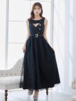 画像3: スパンコールレースワンピース/ノースリーブ/ボタン/布ベルト/ビジュー/バックル/谷間見せ/背中隠し/ロングドレス/キャバドレス【S-XLサイズ/2カラー】[OF03] 【YN】dzw (3)