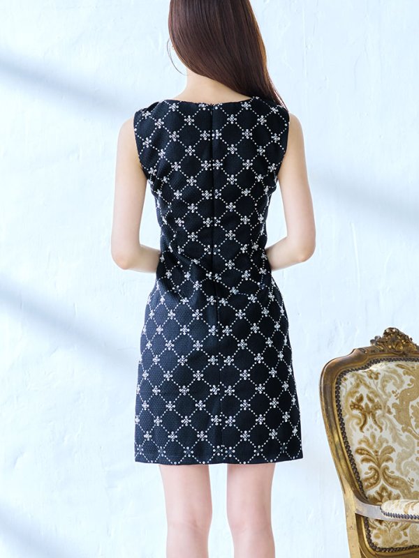 画像18: ノースリーブドレス/パール/ビジュー/ボタン/谷間見せ/背中隠し/ミニドレス/キャバドレス【XS-Lサイズ/2カラー】[OF03-X] (18)