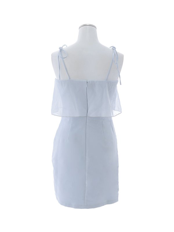 画像14: Lサイズ登場!シフォンシアードレス/キャミソール/ビジュー紐/リボン/ノースリーブ/透け感/スリット/谷間見せ/背中見せ/ミニドレス/キャバドレス【XS-Lサイズ/1カラー】[OF03] 【YN】dzj (14)