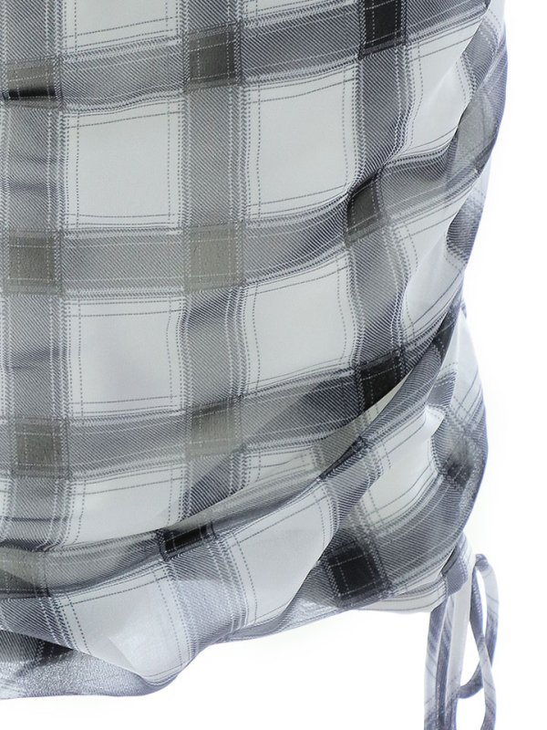 画像16: モノトーンワンショルダードレス/ノースリーブ/チェック柄/肩リボン/谷間見せ/背中見せ/ミニドレス/キャバドレス【XS-Mサイズ/1カラー】[OF03] 【YN】dzj (16)