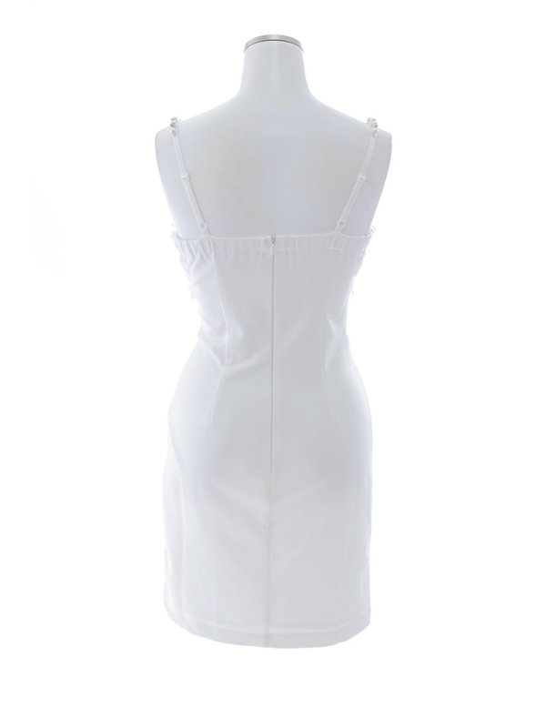 画像14: Lサイズ登場!ビーズ刺繍ミニドレス/ビジュー/パール紐/レース/谷間見せ/背中見せ/ミニドレス/キャバドレス【XS-Lサイズ/1カラー】[OF03] 【YN】dzc (14)