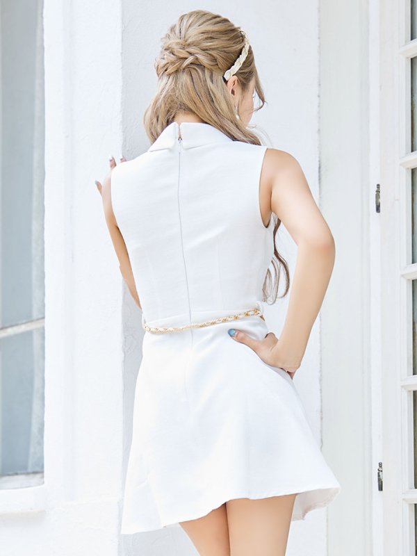 画像6: チェーンベルトシャツミニドレス/キャバドレス【XS-Mサイズ/1カラー】[OF03] 【YN】dzj (6)