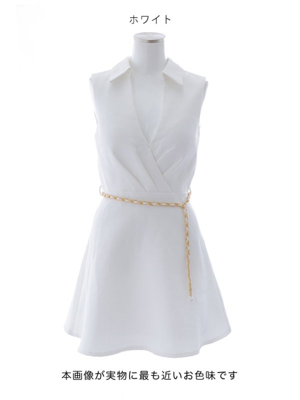 画像13: チェーンベルトシャツミニドレス/キャバドレス【XS-Mサイズ/1カラー】[OF03] 【YN】dzj (13)
