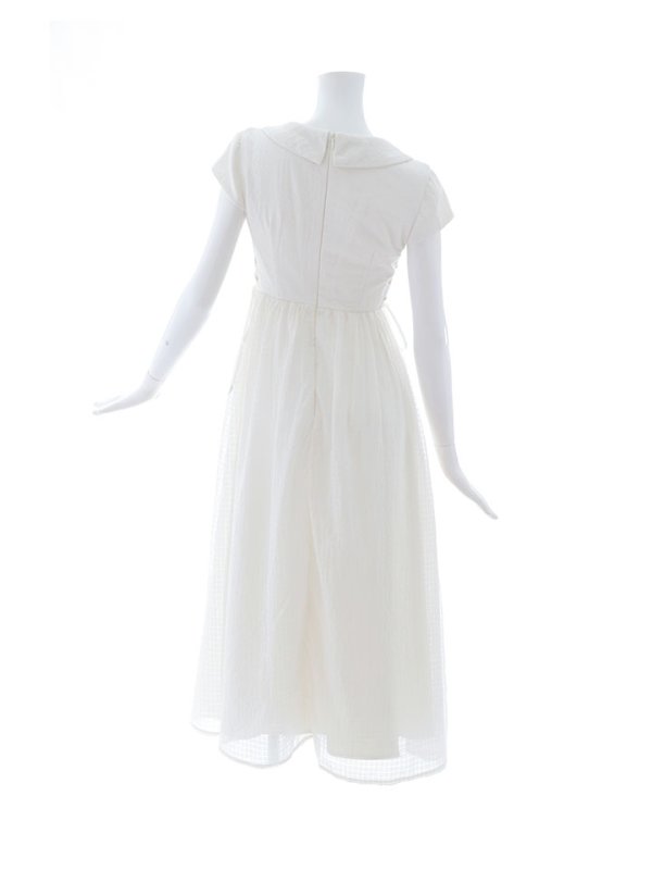 画像14: シフォンレイヤードワンピース/リボン/ツイード/襟付き/谷間見せ/ミディアムドレス/キャバドレス【S-Lサイズ/1カラー】[OF03] 【YN】dzw (14)