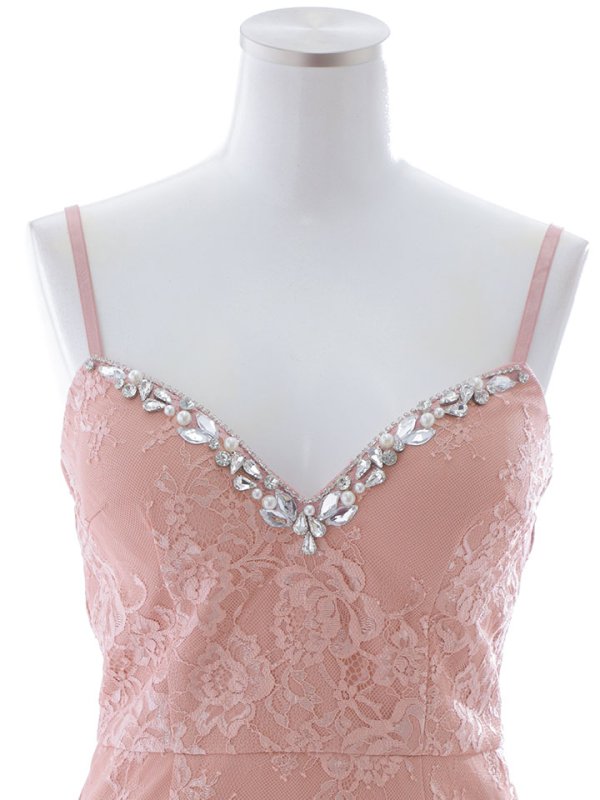 画像26: 刺繍レースドレス/キャミソール/ビジュー/ノースリーブ/シアースリット/透け/谷間見せ/背中見せ/ミニドレス/キャバドレス【XS-Mサイズ/3カラー】[OF03] 【YN】dzj (26)