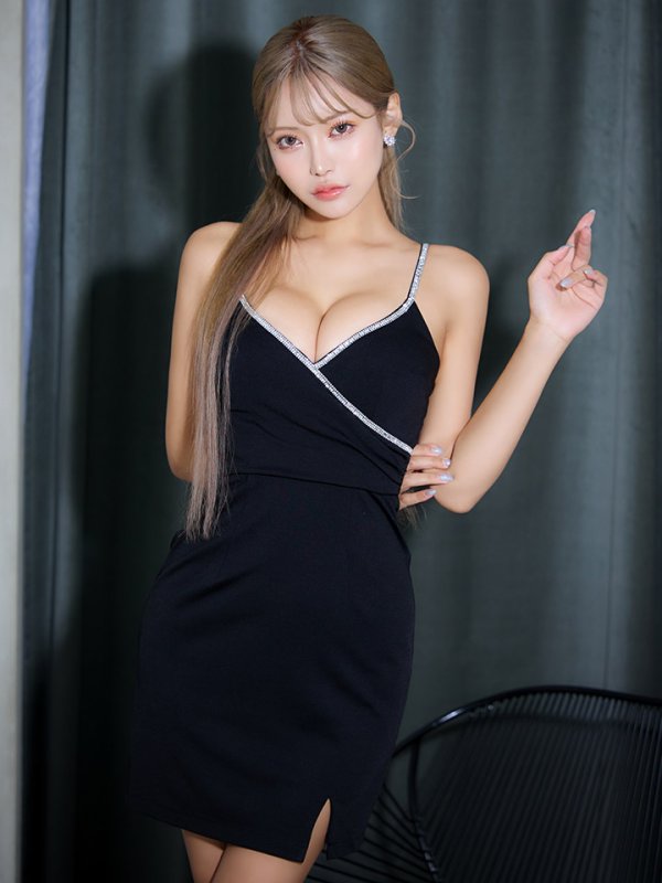 画像4: ラメタイトミニドレス/スリット/無地/ミニドレス/キャバドレス【XS-Mサイズ/2カラー】[OF03] 【YN】dzj (4)