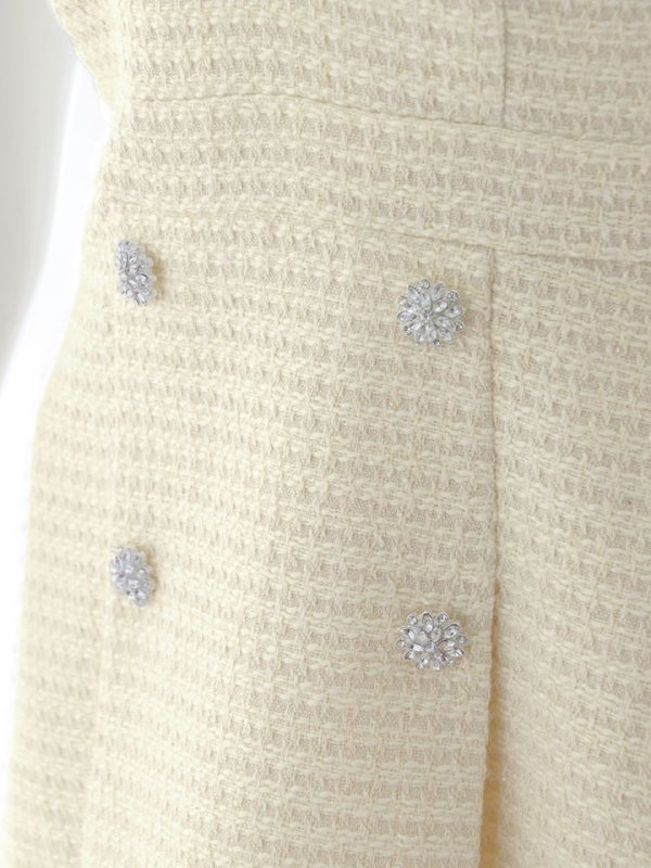 画像24: 【送料無料!】ラメツイードオフショルドレス/フレア/ビジュー/谷間見せ/背中隠し/ミニドレス/キャバドレス【XS-Lサイズ/2カラー】[OF03] 【YN】dzco (24)