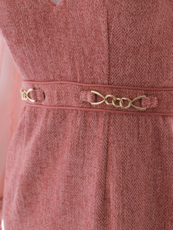 画像21: 【sifeel/シフィール】ツイードマーメイドドレス/チェーン/谷間見せ/チュール袖/ミディアムドレス/キャバドレス【S-Lサイズ/2カラー】[OF03]【YN】dzc (21)