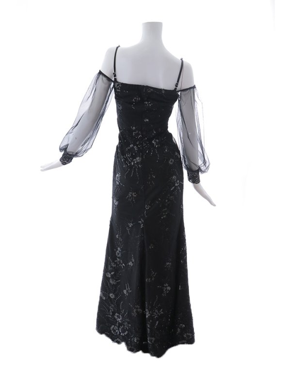 画像18: 【送料無料！】刺繍スパンコールドレス/パール/キャミ/チュール/スリット/谷間見せ/背中見せ/ロングドレス/キャバドレス【S-Lサイズ/2カラー】[OF03] 【YN】dzc (18)