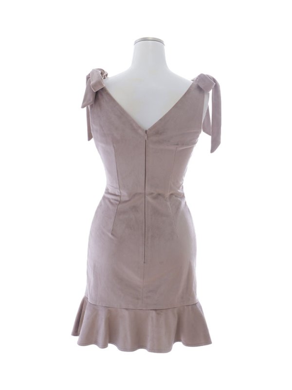 画像14: リボンショルダーベロアセットアップドレス/キャバドレス【XS-Lサイズ/1カラー】[OF03] 【YN】dzwe (14)