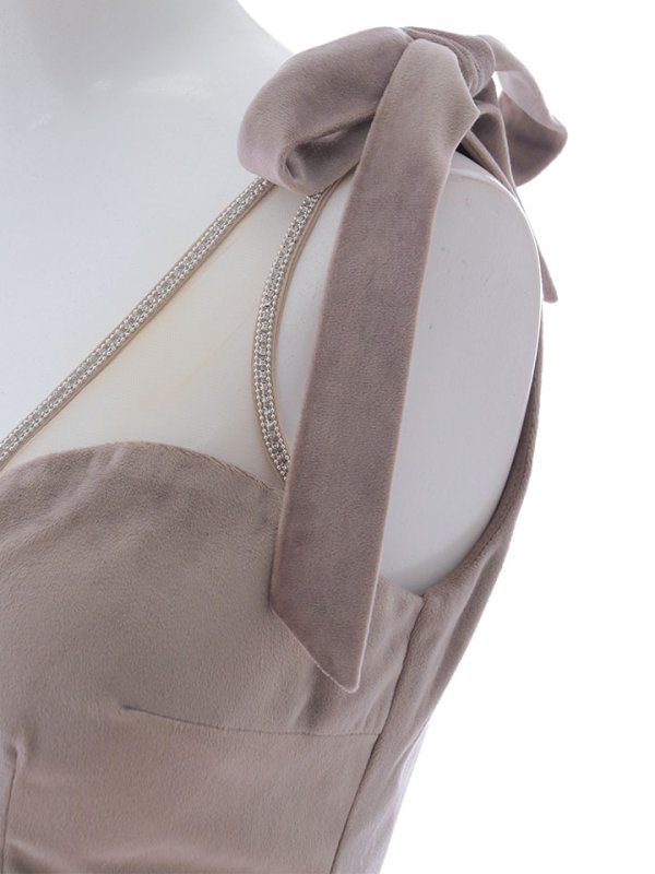 画像15: リボンショルダーベロアセットアップドレス/キャバドレス【XS-Lサイズ/1カラー】[OF03] 【YN】dzwe (15)