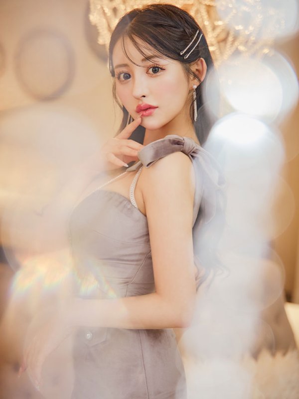 画像12: リボンショルダーベロアセットアップドレス/キャバドレス【XS-Lサイズ/1カラー】[OF03] 【YN】dzwe (12)