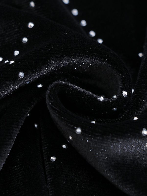 画像24: ブラックベロアドレス/リボン/ビジュー/谷間見せ/背中隠し/ミニドレス/キャバドレス【XS-Lサイズ/2カラー】[OF03] 【YN】dzcv (24)