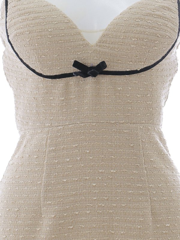 画像17: 再入荷!【送料無料！】ツイードパイピングキャミワンピ/キャミソール/バイカラー/リボン/タイト/谷間見せ/背中見せ/ミニドレス/キャバドレス【XS-Mサイズ/1カラー】[OF03] 【YN】dzc (17)