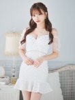 画像4: 【送料無料！】オフショルマーメイドミニドレス/スパンコール/レース/ビジュー/谷間見せ/背中見せ/キャミ/ミニドレス/キャバドレス【XS-Lサイズ/1カラー】[OF03] 【YN】dzcv (4)