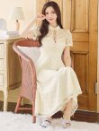 画像15: 【送料無料！】【sifeel/シフィール】シースルーチュールワンピース/半袖/襟付き/パールボタン/谷間見せ/背中隠し/ミディアムドレス/キャバドレス【S-Lサイズ/1カラー】[OF03] 【YN】dzw (15)