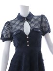 画像21: 【送料無料！】【sifeel/シフィール】シースルーチュールワンピース/半袖/襟付き/パールボタン/谷間見せ/背中隠し/ミディアムドレス/キャバドレス【S-Lサイズ/1カラー】[OF03] 【YN】dzw (21)