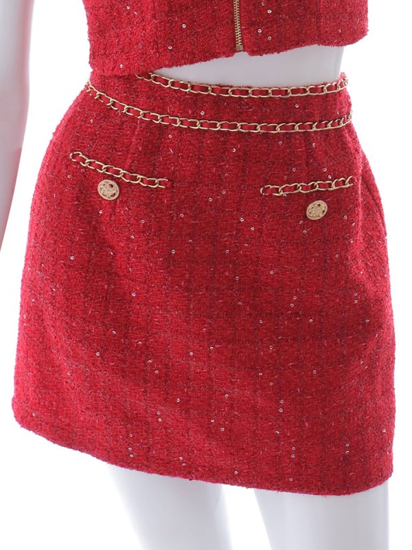 画像23: 【送料無料！】ツイードセットアップ/半袖/チェーン/ボタン/ジップアップ/タイト/谷間見せ/背中隠し/ミニドレス/キャバドレス【XS-Mサイズ/2カラー】[OF03] 【YN】dzwv (23)