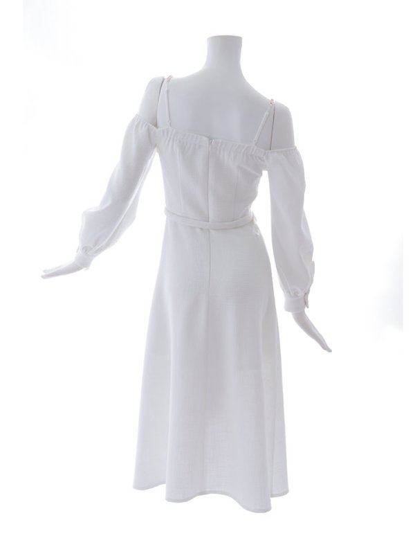 画像27: 【送料無料！】【sifeel/シフィール】ロングスリーブワンピースドレス/ツイード/襟付き/ベルト/ミディアムドレス/キャバドレス【S-Lサイズ/2カラー】[OF03] 【YN】dzj (27)