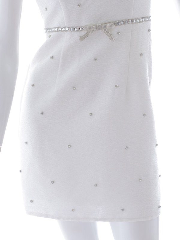 画像14: 【送料無料！】 ファーオフショルビジュードレス/リボン/キャミ/谷間見せ/背中見せ/タイト/ミニドレス/キャバドレス【XS-Lサイズ/1カラー】[OF03] 【YN】dzw【一部予約商品/2月中旬発送予定】 (14)