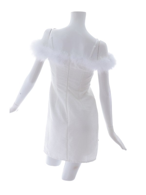 画像12: 【送料無料！】 ファーオフショルビジュードレス/リボン/キャミ/谷間見せ/背中見せ/タイト/ミニドレス/キャバドレス【XS-Lサイズ/1カラー】[OF03] 【YN】dzw【一部予約商品/2月中旬発送予定】 (12)