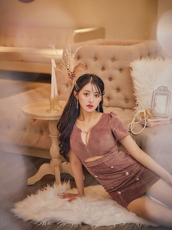 画像11: ウエストカットベルベットピンクドレス/キャバドレス【XS-Lサイズ/1カラー】[OF03] 【YN】dzw (11)