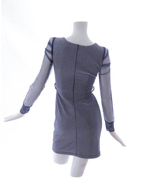 画像19: 再入荷!【送料無料！】シアースリーブタイトドレス/チェーン/フロントジップ/ラメ/ミニドレス/キャバドレス【XS-Mサイズ/2カラー】[OF03] 【YN】dzw (19)