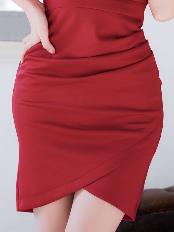 画像7: 【送料無料！】キャミソールドレス/チェーン/タック/ノースリーブ/谷間見せ/背中隠し/ミニドレス/キャバドレス【XS-Mサイズ/3カラー】[OF03] 【YN】dzy (7)