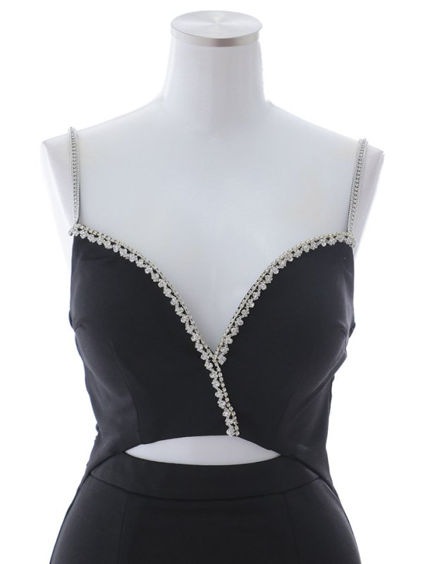 画像17: 【送料無料！】ビジューキャミソールドレス/ノースリーブ/谷間見せ/お腹見せ/背中見せ/ミニドレス/キャバドレス【XS-Lサイズ/1カラー】[OF03] 【YN】dzw (17)