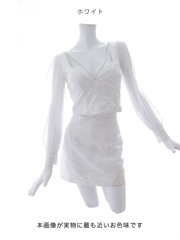 画像13: 【送料無料！】刺繍レースセットアップドレス/キャバドレス【XS-XLサイズ/1カラー】[OF03] 【YN】dzw (13)