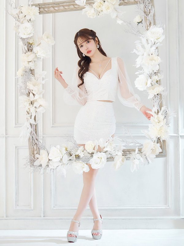 画像7: 【送料無料！】刺繍レースセットアップドレス/キャバドレス【XS-XLサイズ/1カラー】[OF03] 【YN】dzw (7)