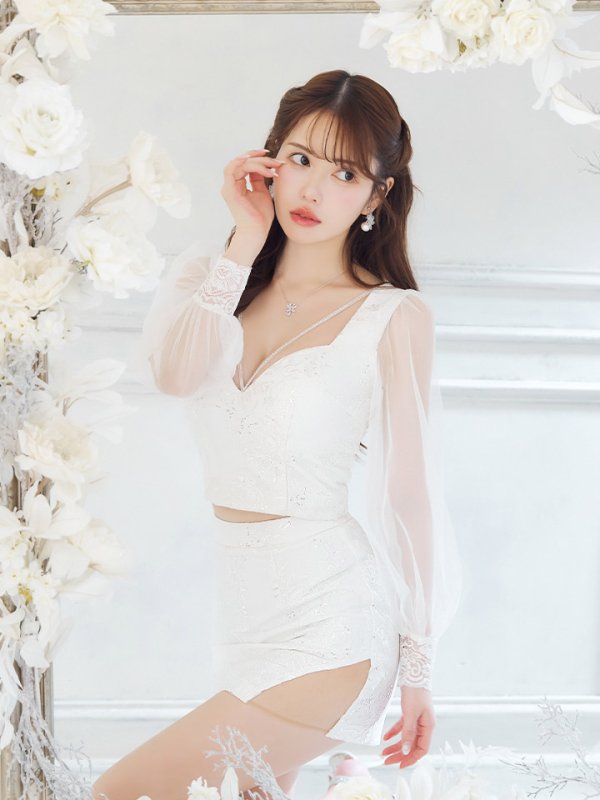 画像8: 【送料無料！】刺繍レースセットアップドレス/キャバドレス【XS-XLサイズ/1カラー】[OF03] 【YN】dzw (8)