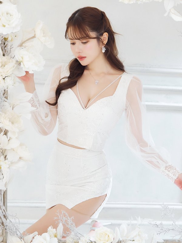 画像10: 【送料無料！】刺繍レースセットアップドレス/キャバドレス【XS-XLサイズ/1カラー】[OF03] 【YN】dzw (10)